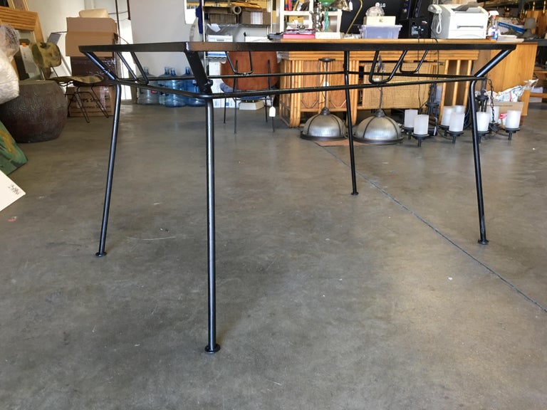Woodard Wrought Iron and Glass Art Deco Patio / Outdoor Table