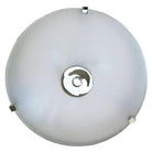 Chrome Drum Chandelier with Frosted Glass Shade