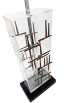 Brutalist Nail Sculptural Lucite Table Lamp by Laurel
