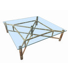Large Bamboo and Glass Square Coffee Table by John McGuire