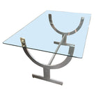 Machined Aluminum Dining Table with Glass Top