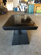 Midcentury Geometric Sculptural Black Lacquer Coffee Table