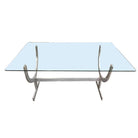 Machined Aluminum Dining Table with Glass Top