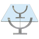 Machined Aluminum Dining Table with Glass Top