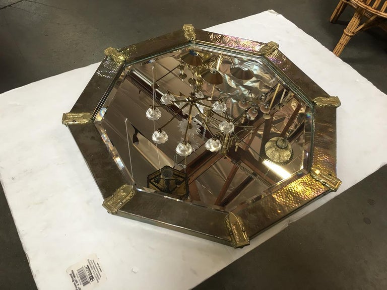 Arts & Crafts Hand Hammered Octagon Copper Mirror