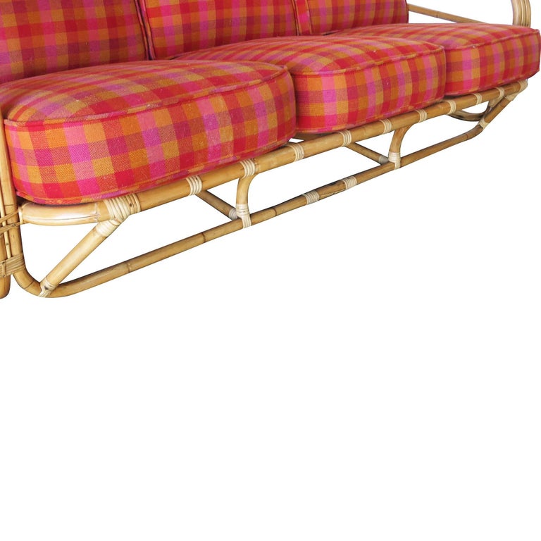 Restored Streamline Art Deco Rattan Living Room Set