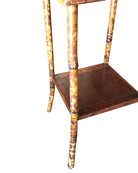 Restored Antique Tiger Bamboo Pedestal with Storage Box
