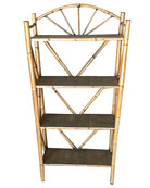 Restored Aesthetic Movement Tiger Tortoise Bamboo 4-Tier Corner Shelf w/ Crown