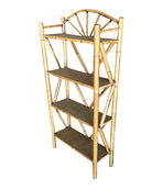 Restored Aesthetic Movement Tiger Tortoise Bamboo 4-Tier Corner Shelf w/ Crown