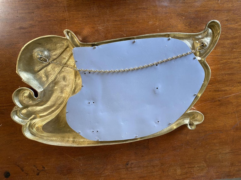 Restored Art Nouveau Figural Female Wall Mirror Signed Charles Emile Jonchery
