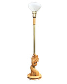 Heifetz Style Hand-Carved Torchiere Floor Lamp