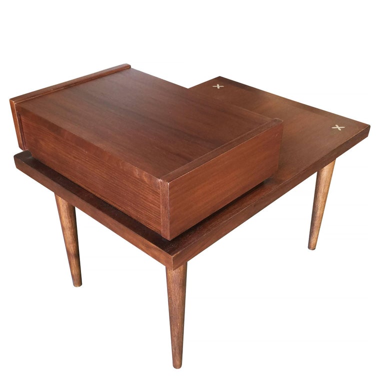 American of Martinsville Two-Tier Bedside Table Pair
