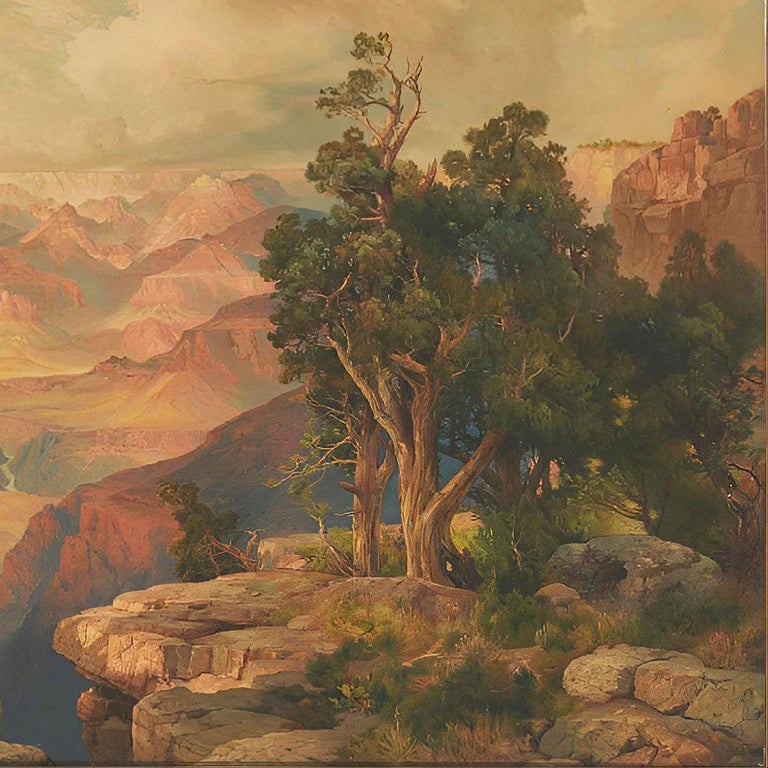 "The Grand Canyon of Arizona, from Hermit Rim Road" 1913 Print by Thomas Moran