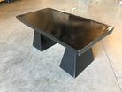 Midcentury Geometric Sculptural Black Lacquer Coffee Table