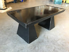 Midcentury Geometric Sculptural Black Lacquer Coffee Table