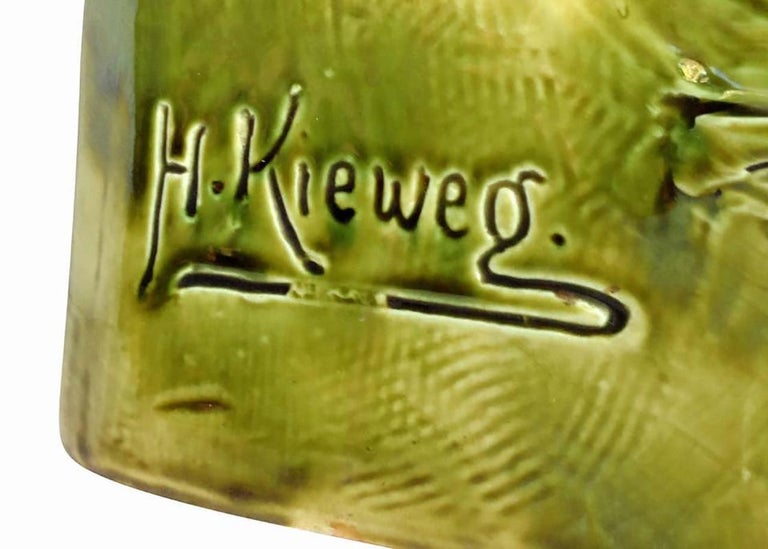 Hans Kieweg Art Nouveau Figural Vanity Mirror for Fraureuth