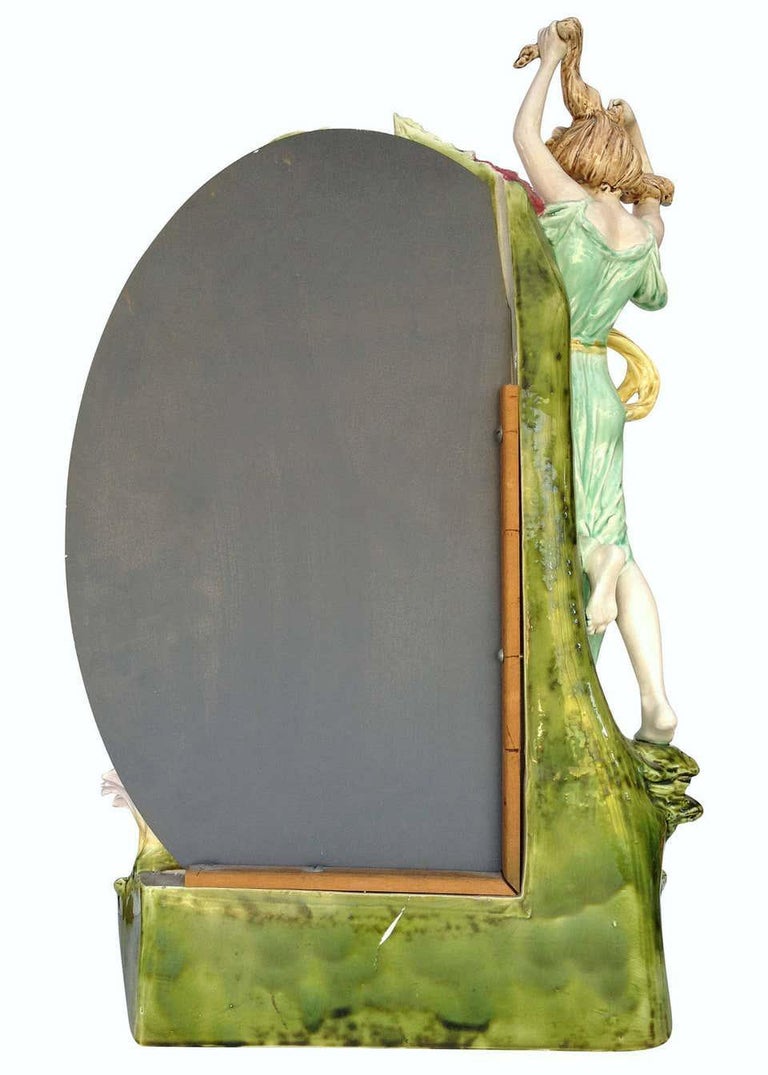 Hans Kieweg Art Nouveau Figural Vanity Mirror for Fraureuth