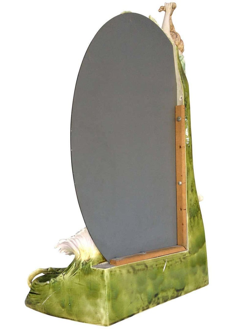 Hans Kieweg Art Nouveau Figural Vanity Mirror for Fraureuth