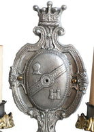 Edwardian Aluminum Crest Wall Sconce