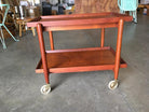 Poul Hundevad Attributed Danish Modern Expanding Rolling Bar Cart