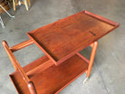 Poul Hundevad Attributed Danish Modern Expanding Rolling Bar Cart