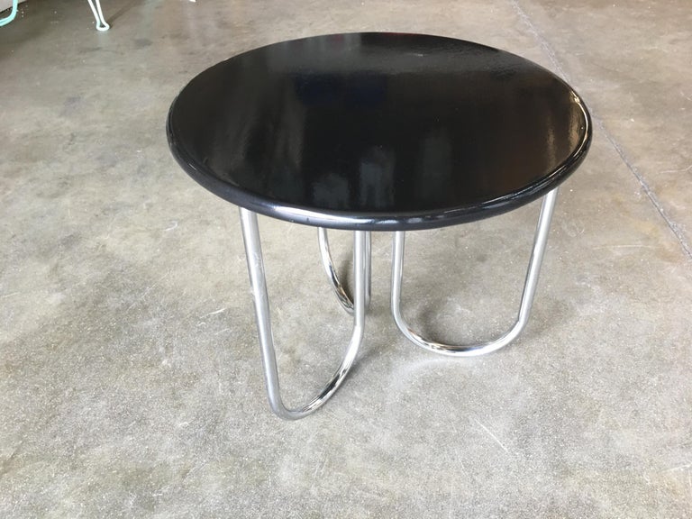Streamline Black Lacquer Chrome Coffee Table by Royalchrome