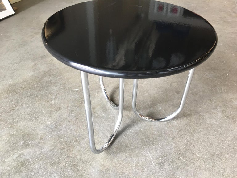 Streamline Black Lacquer Chrome Coffee Table by Royalchrome