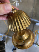 Hollywood Regency Crystal and Brass Chandelier Three Lights