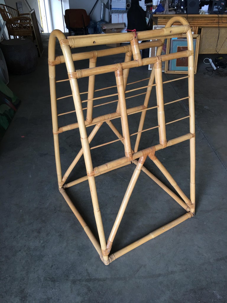 Restored Midcentury Rattan Arched Drying Rack