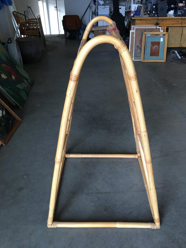 Restored Midcentury Rattan Arched Drying Rack