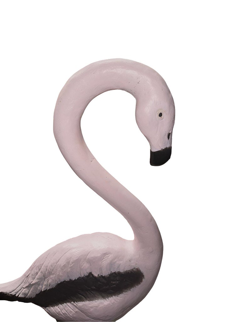 Restored Vintage Life Size Pink Flamingo Statues - Full Size Pair