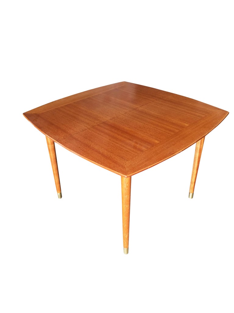 Brown Saltman Mahogany Extendable Dining Table by John Keal
