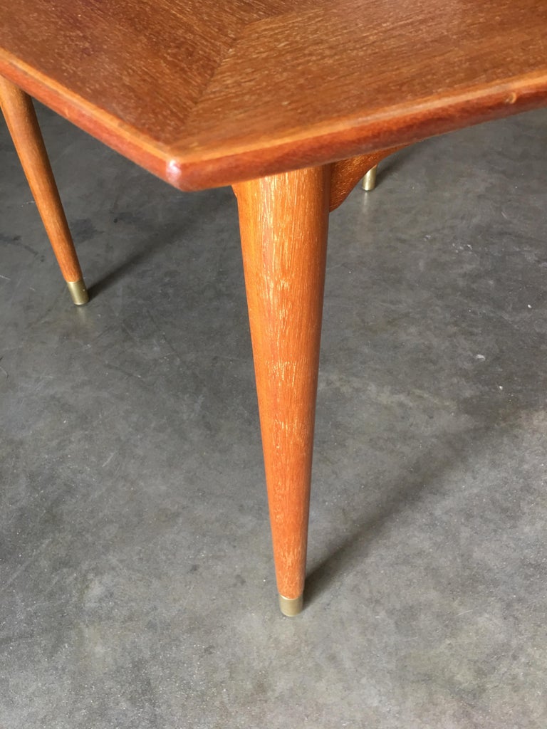 Brown Saltman Mahogany Extendable Dining Table by John Keal