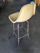 Midcentury Fiberglass Shell Swivel Bar Stool, Pair