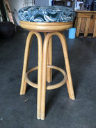 Restored Single Stand Arched Rattan Bar Stool