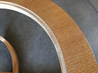 Round Scandinavian Spindle Coffee Table in Oak with Glass Top