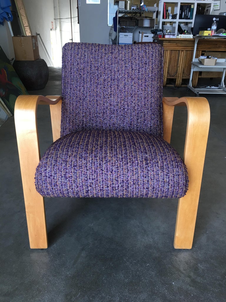 Thonet Bentwood Armchair with Purple Seat