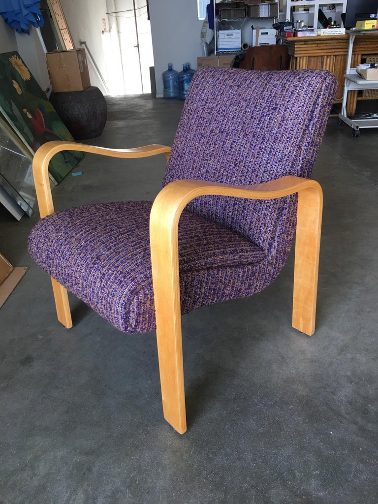 Thonet Bentwood Armchair with Purple Seat