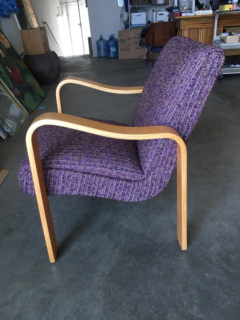 Thonet Bentwood Armchair with Purple Seat