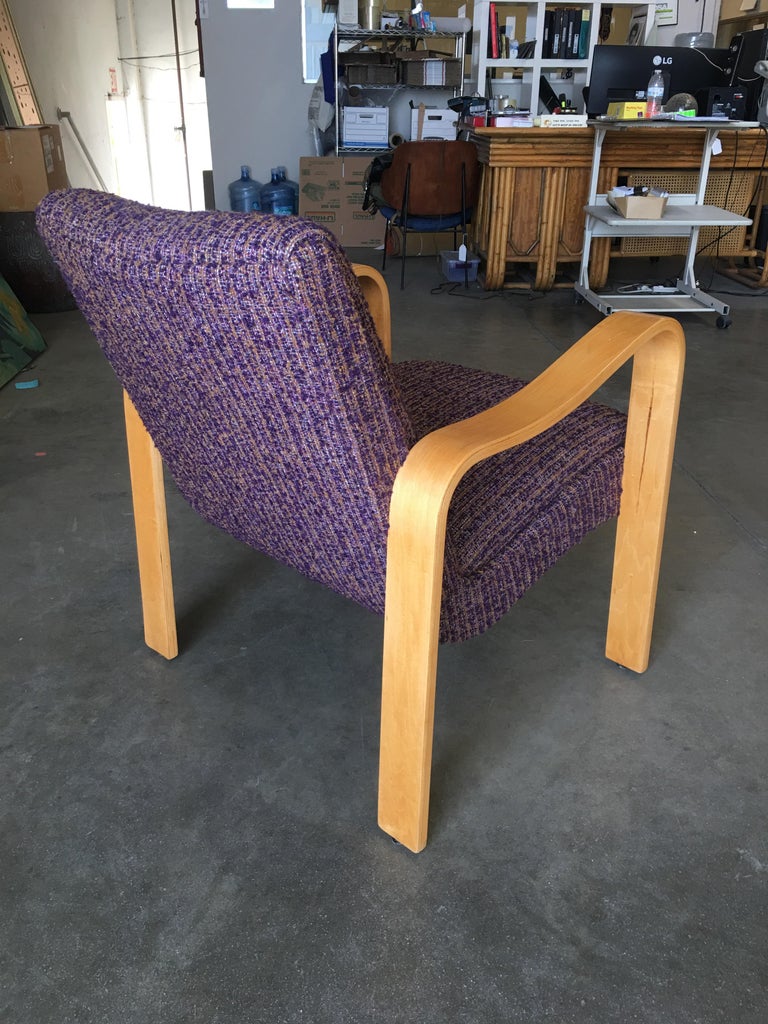 Thonet Bentwood Armchair with Purple Seat