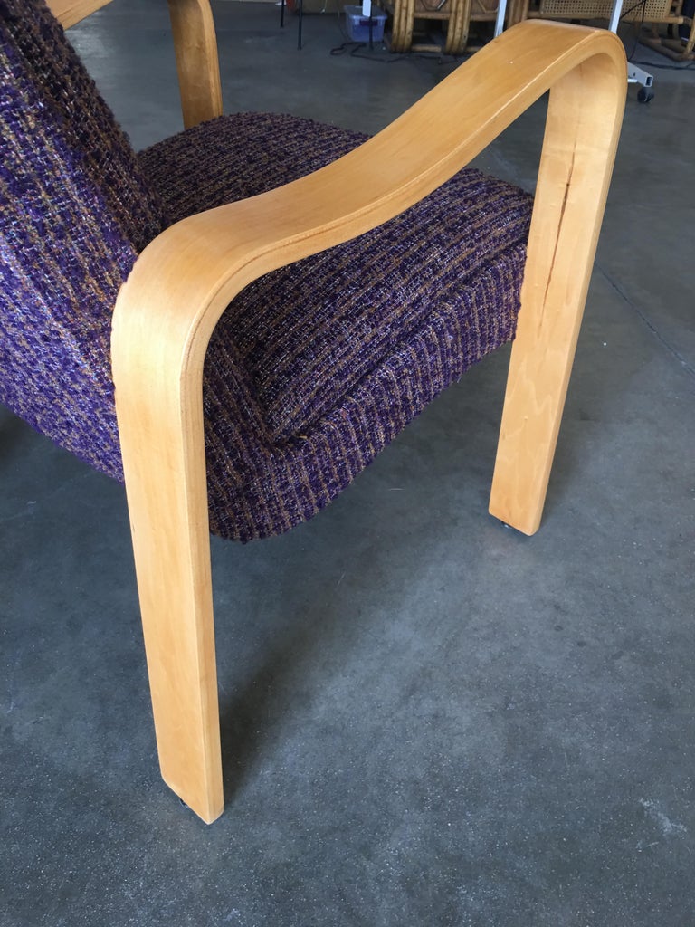 Thonet Bentwood Armchair with Purple Seat