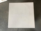 Large White Cube Pedestal Side Tables with Crane Relief, Pair of 1980s