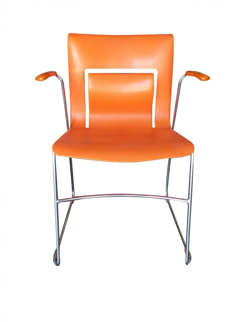 Sets, Rare Orange Stylex "Rythm" Armchair by Sva Cvek, Sets of 5