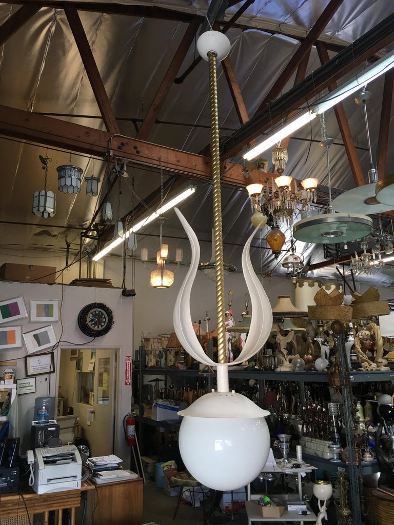 Art Deco Grand Hollywood Theater Palm Leaf Ceiling Pendant