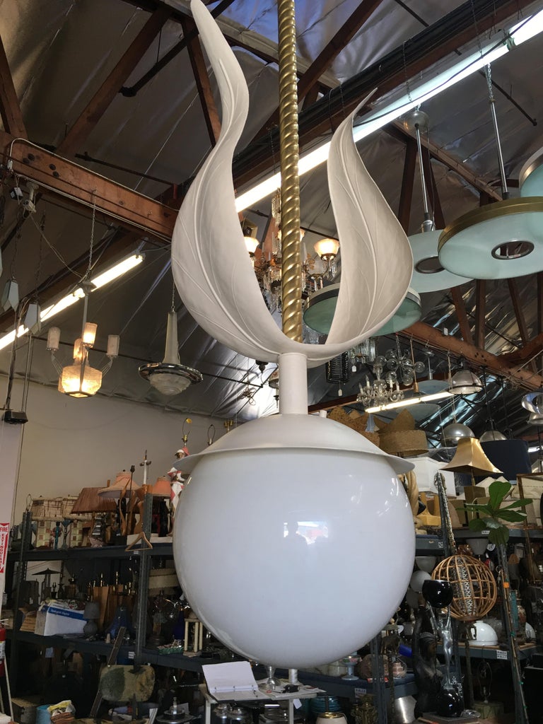 Art Deco Grand Hollywood Theater Palm Leaf Ceiling Pendant