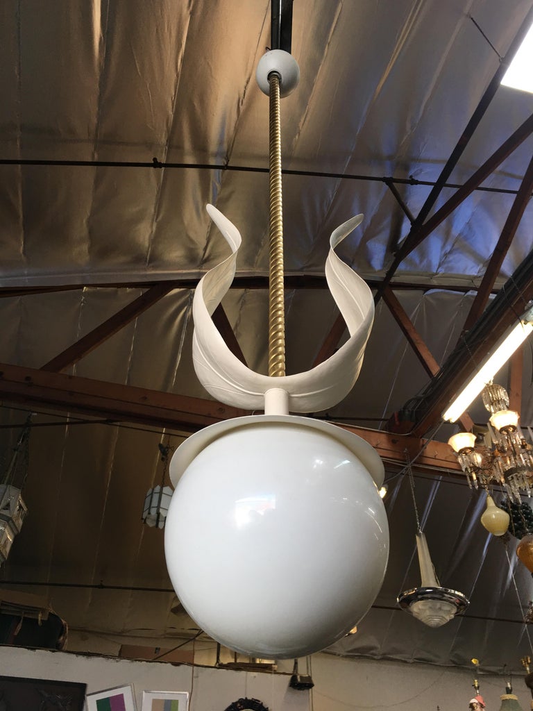 Art Deco Grand Hollywood Theater Palm Leaf Ceiling Pendant