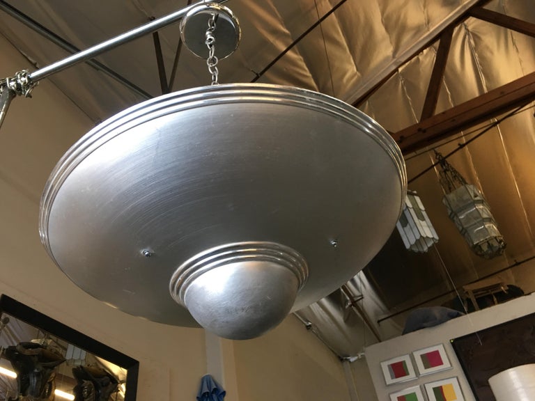 Aluminum Art Deco Saucer Ceiling Pendant Lamp