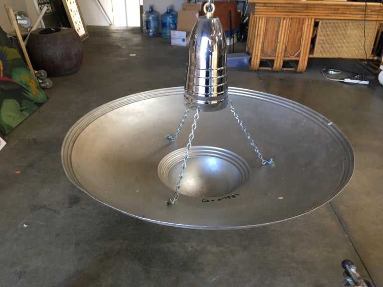 Aluminum Art Deco Saucer Ceiling Pendant Lamp