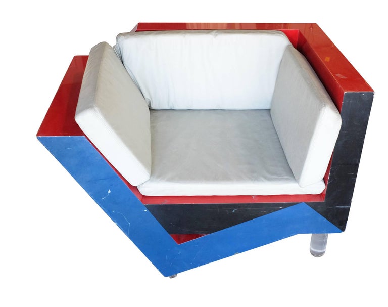 Charles Hollis Jones Postmodern Memphis Inspired Lounge Chair
