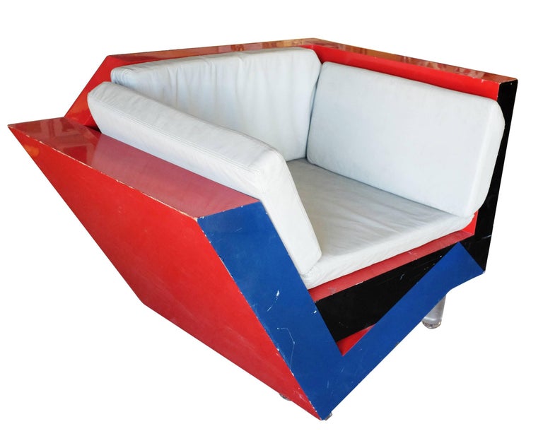 Charles Hollis Jones Postmodern Memphis Inspired Lounge Chair